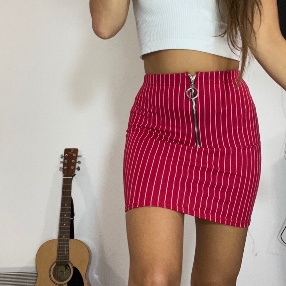 Red mini skirt